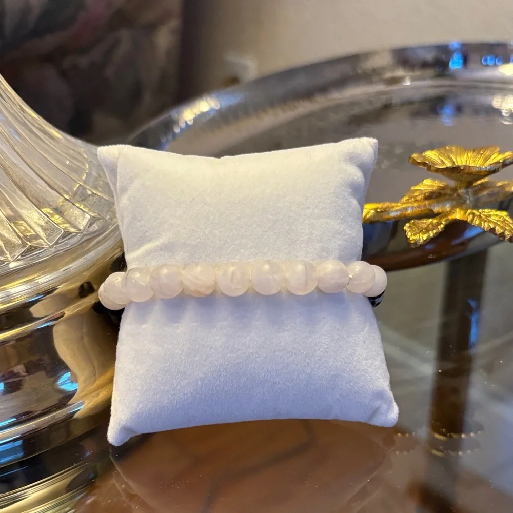 Dalmatian Jasper and Rose Quartz‎ Bracelet
